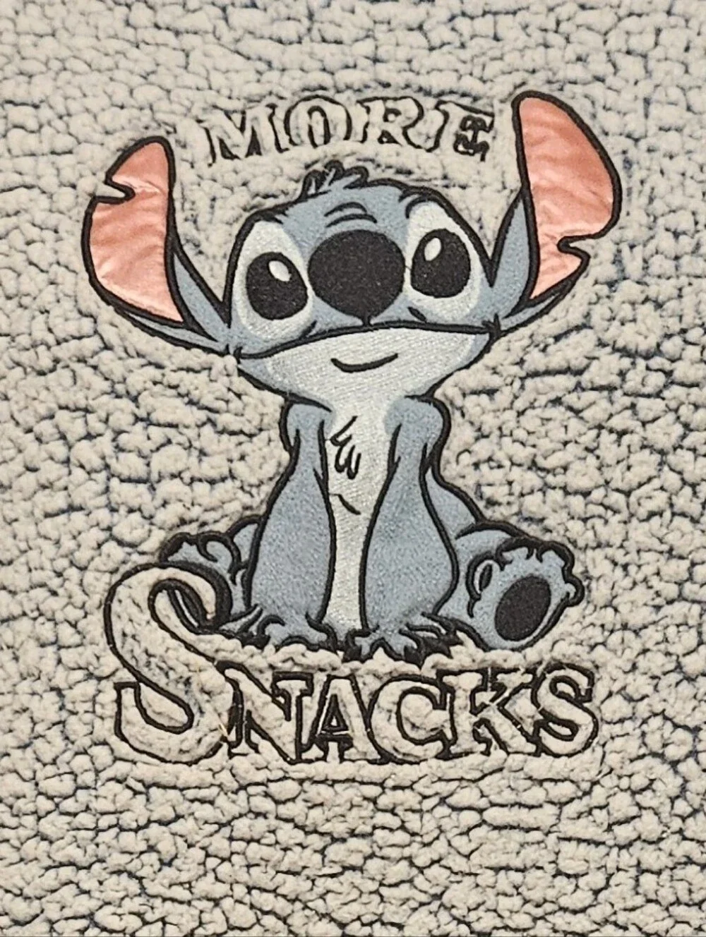 Disney Stitch More Snacks Sherpa Kids Pajama Set - Light Blue Top & Navy Pants